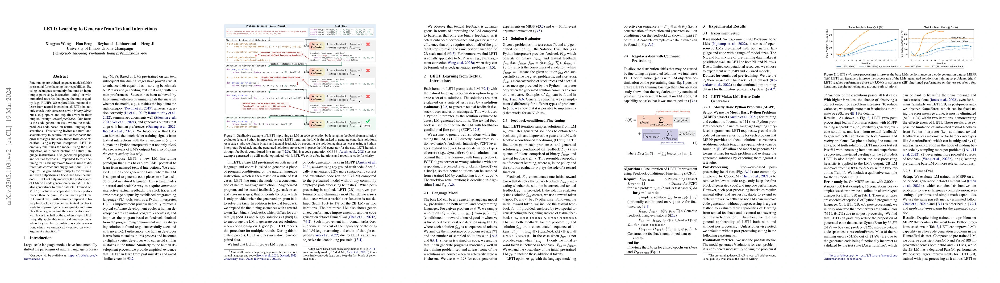 Thumbnail for LeTI: Learning to Generate from Textual Interactions