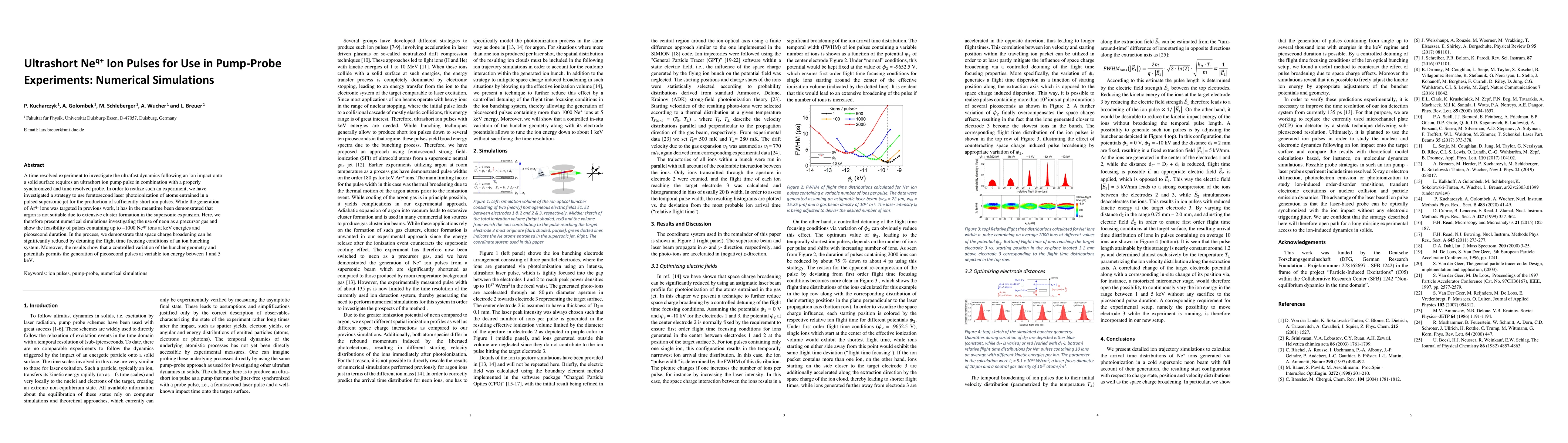Thumbnail for Ultrashort Ne$^{q+}$ Ion Pulses for Use in Pump-Probe Experiments:
  Numerical Simulations