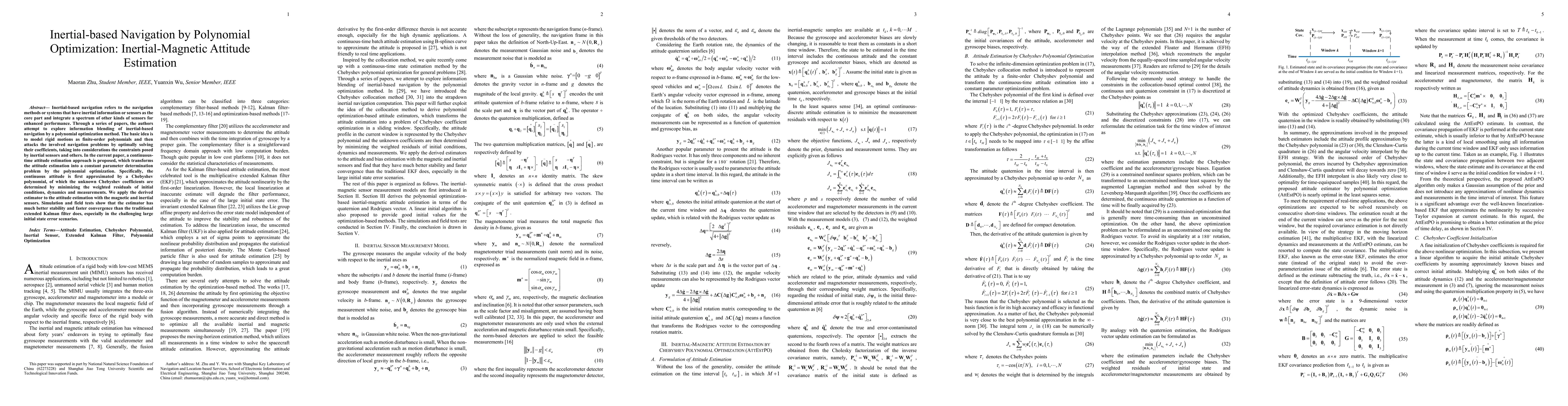 Thumbnail for Inertial-based Navigation by Polynomial Optimization: Inertial-Magnetic
  Attitude Estimation