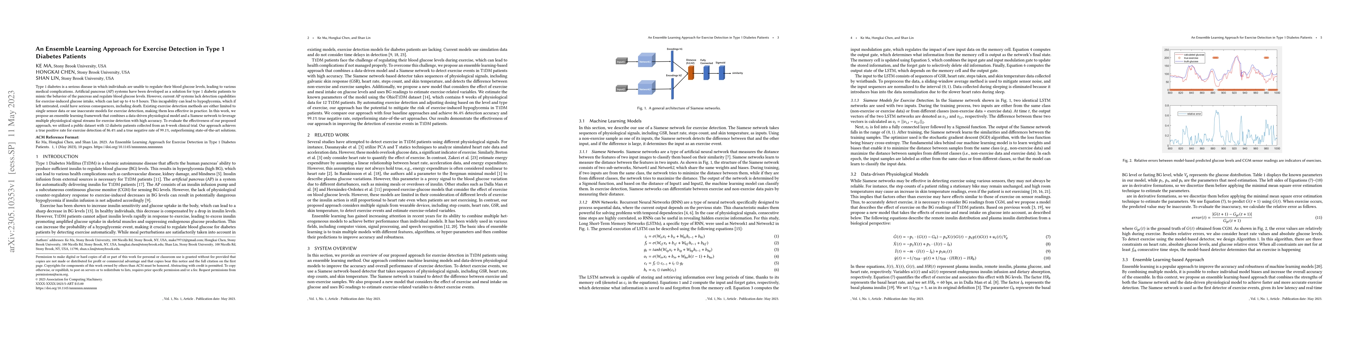 Thumbnail for An Ensemble Learning Approach for Exercise Detection in Type 1 Diabetes
  Patients