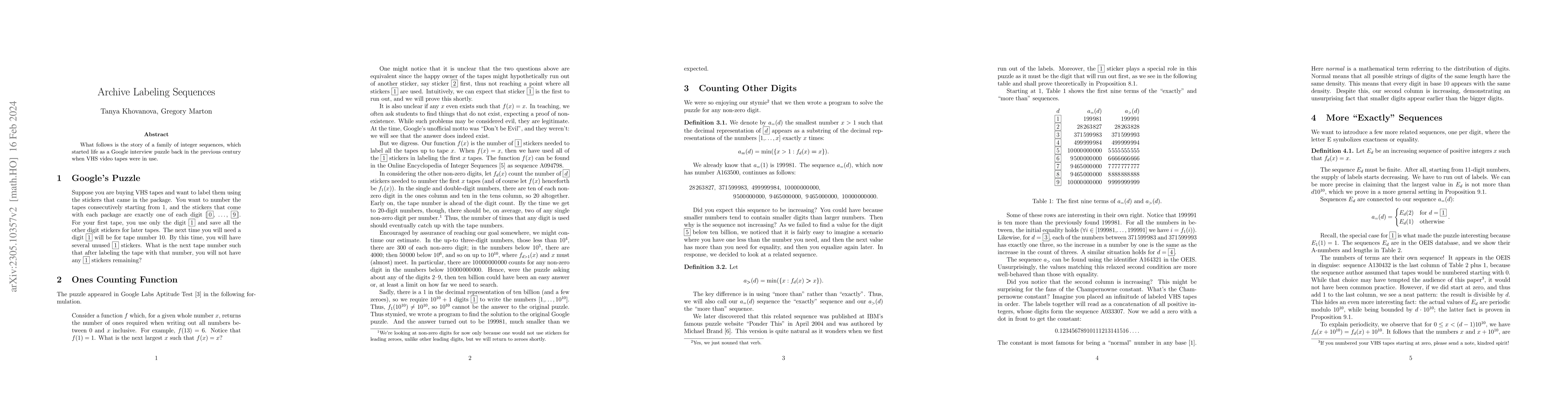 Thumbnail for Archive Labeling Sequences