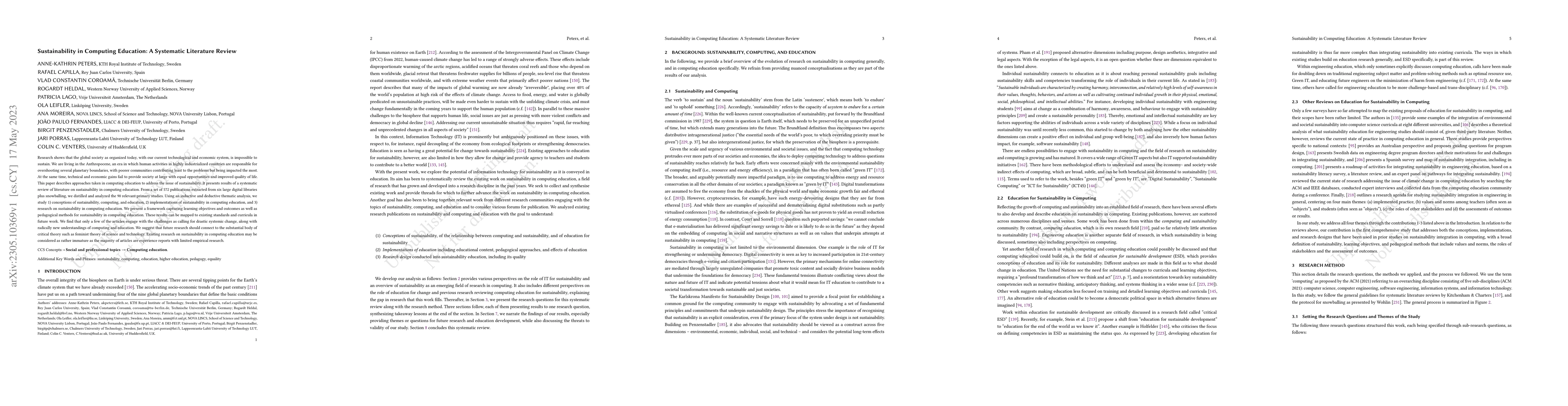 Thumbnail for Sustainability in Computing Education: A Systematic Literature Review