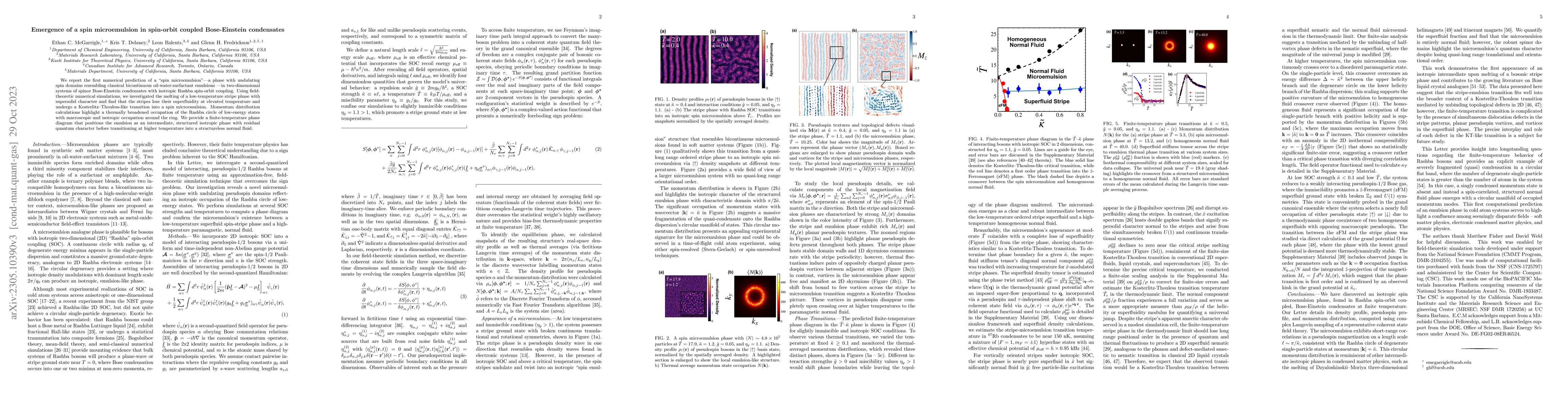 Thumbnail for Emergence of a spin microemulsion in spin-orbit coupled Bose-Einstein
  condensates