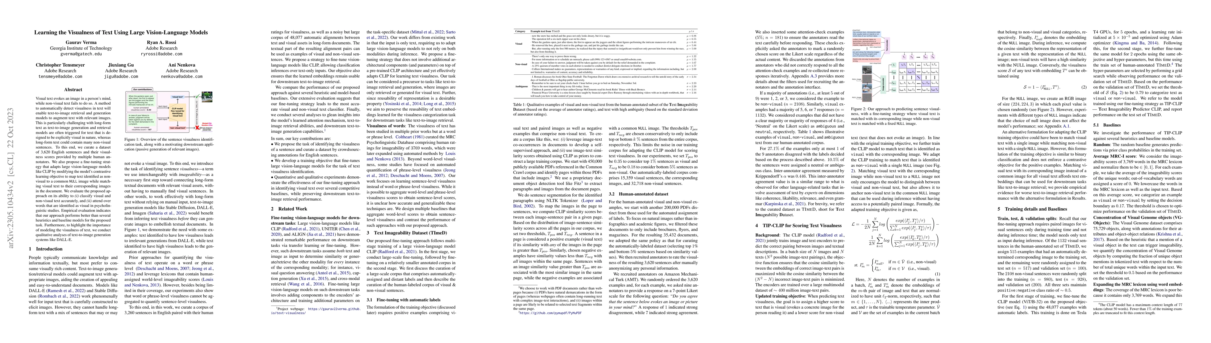 Thumbnail for Learning the Visualness of Text Using Large Vision-Language Models