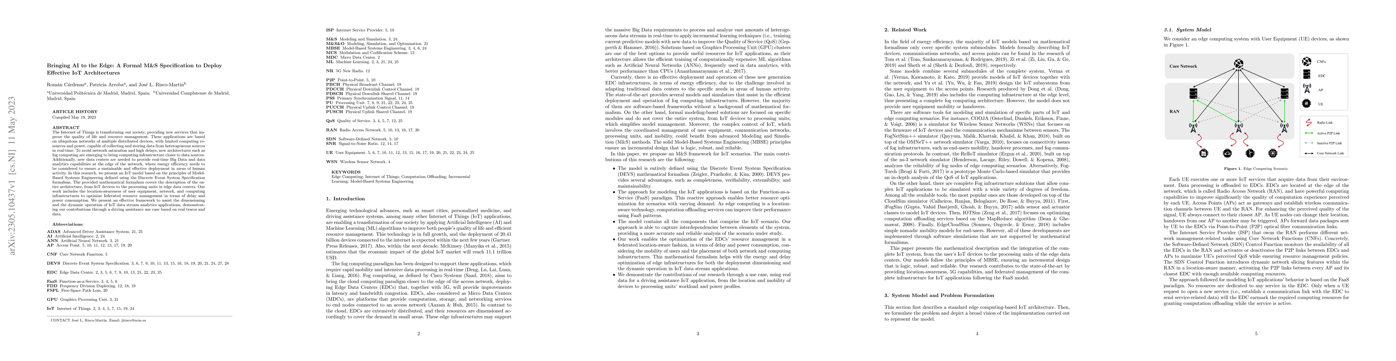 Thumbnail for Bringing AI to the edge: A formal M&S specification to deploy effective
  IoT architectures