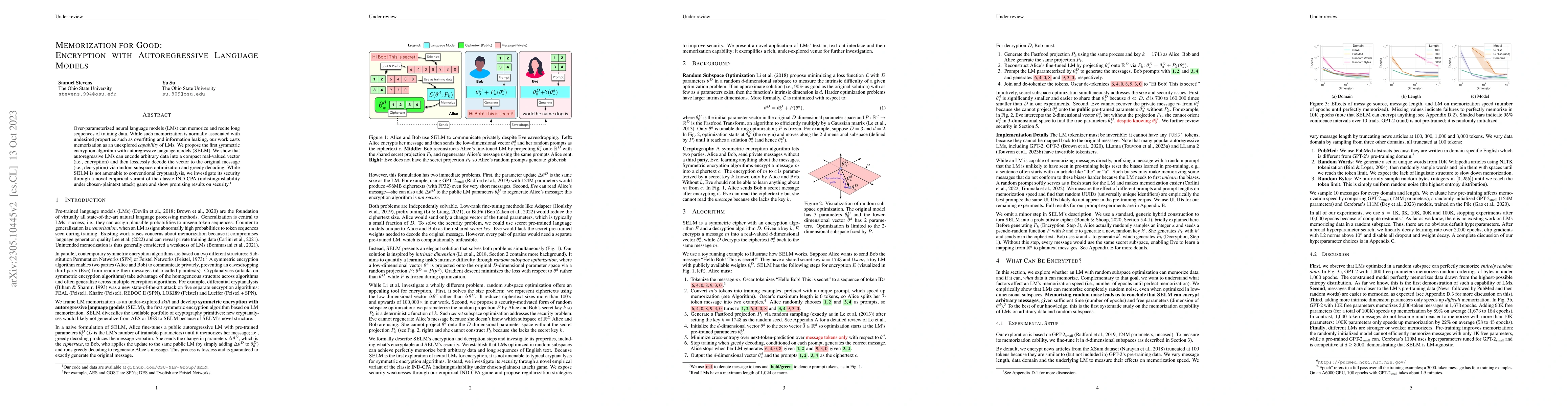 Thumbnail for Memorization for Good: Encryption with Autoregressive Language Models
