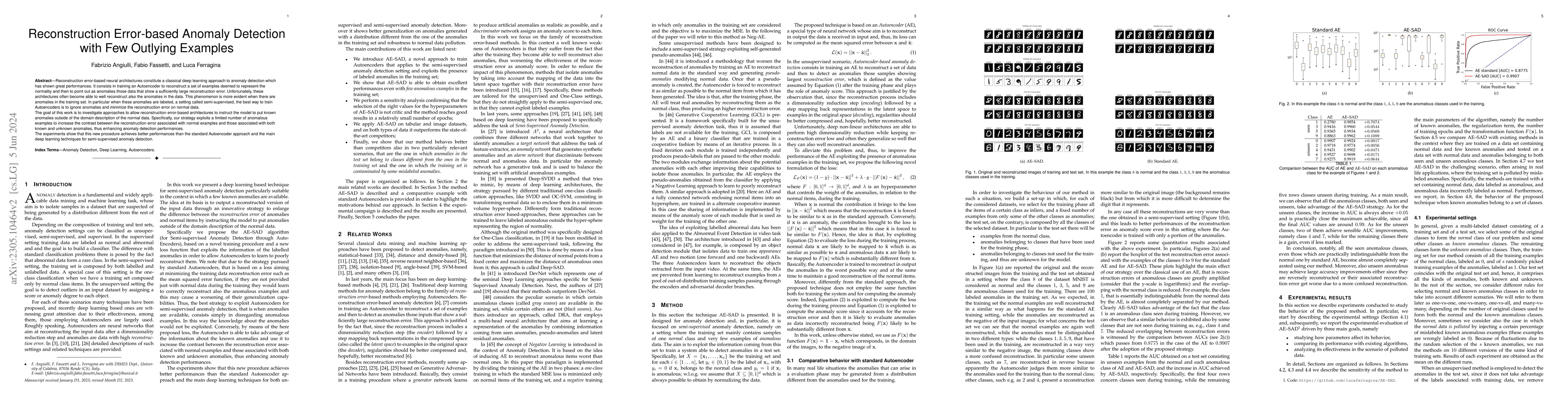 Thumbnail for Reconstruction Error-based Anomaly Detection with Few Outlying Examples