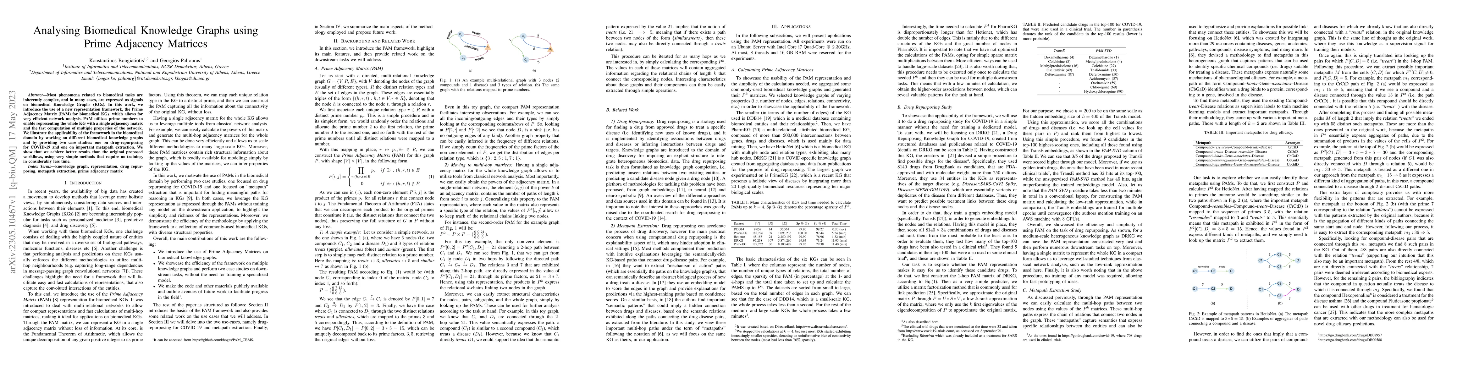 Thumbnail for Analysing Biomedical Knowledge Graphs using Prime Adjacency Matrices