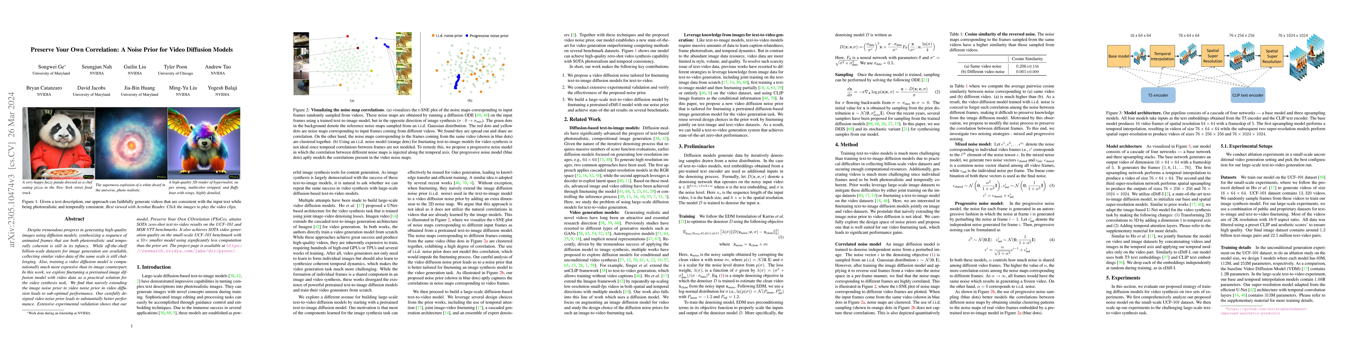 Thumbnail for Preserve Your Own Correlation: A Noise Prior for Video Diffusion Models