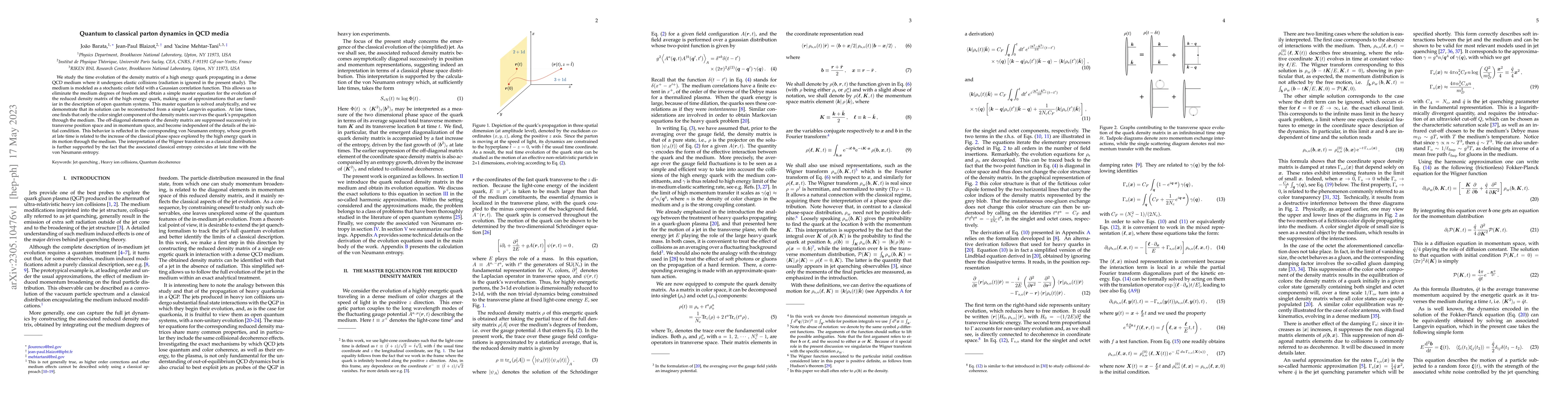 Thumbnail for Quantum to classical parton dynamics in QCD media