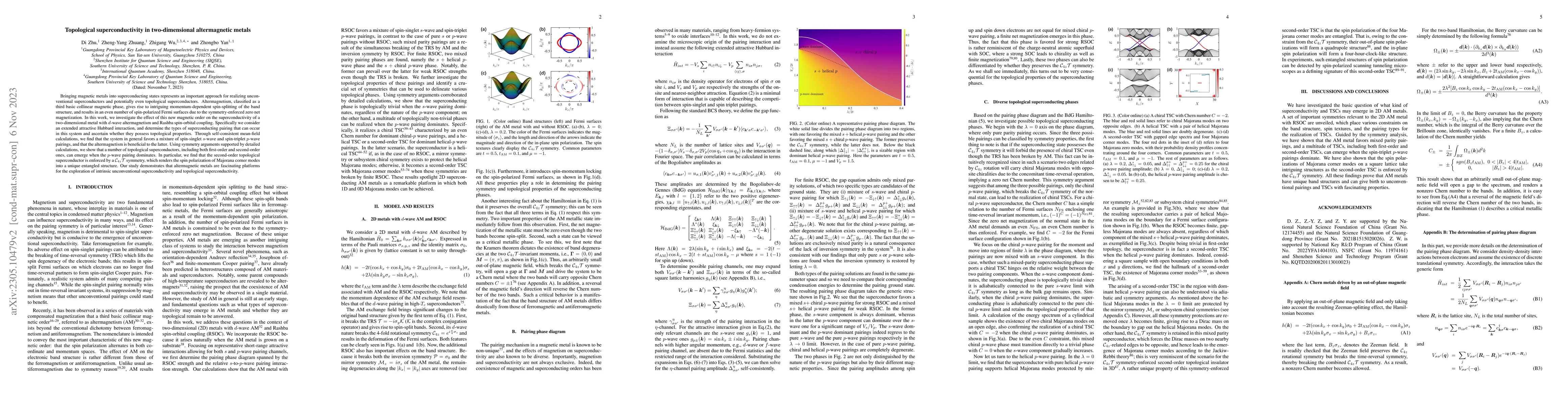 Thumbnail for Topological Superconductivity in Two-Dimensional Altermagnetic Metals