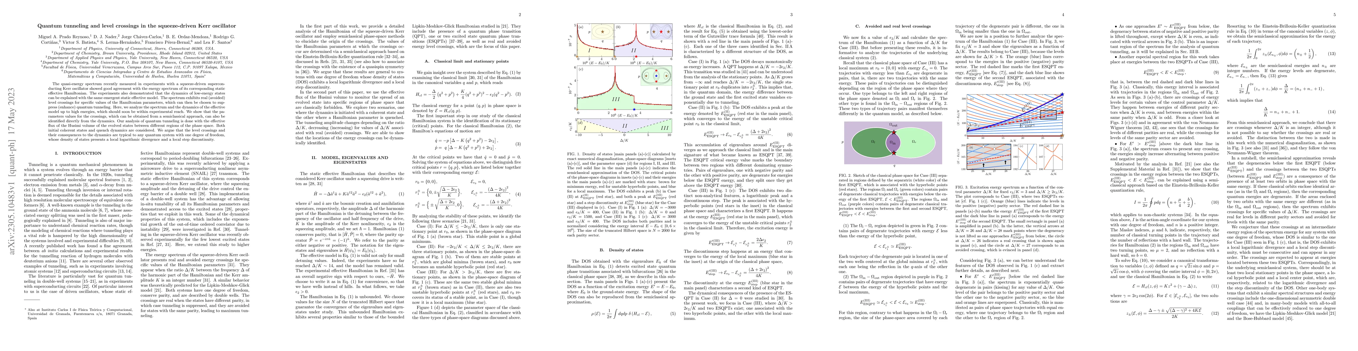 Thumbnail for Quantum tunneling and level crossings in the squeeze-driven Kerr
  oscillator