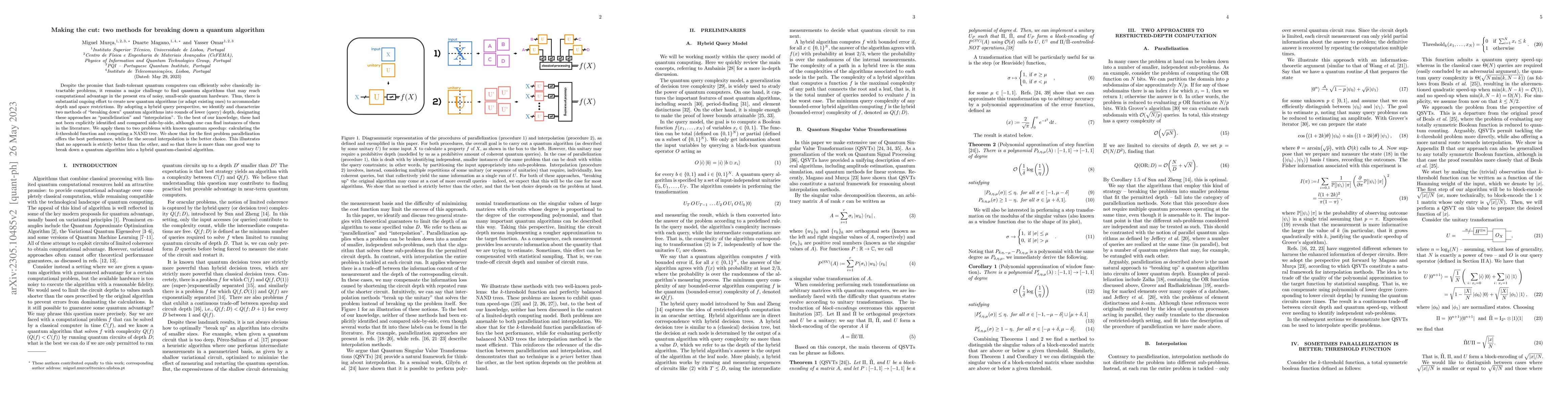 Thumbnail for Making the cut: two methods for breaking down a quantum algorithm
