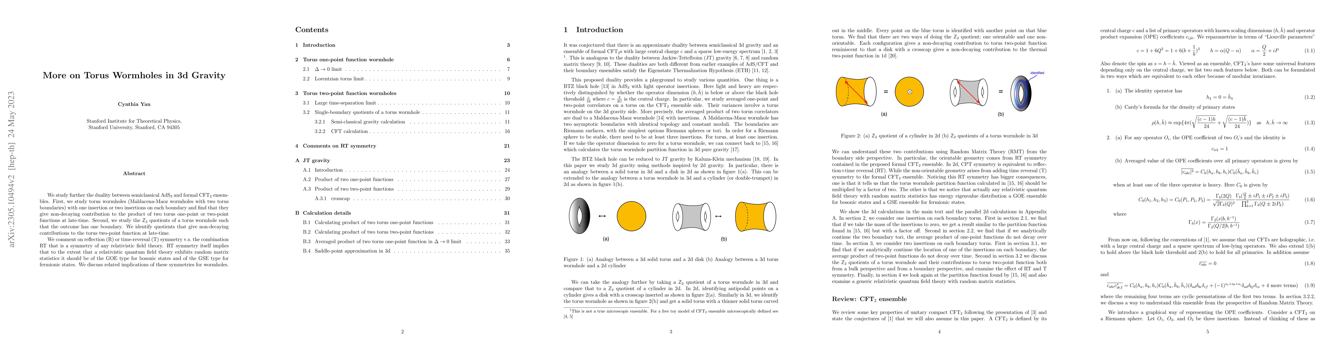 Thumbnail for More on Torus Wormholes in 3d Gravity