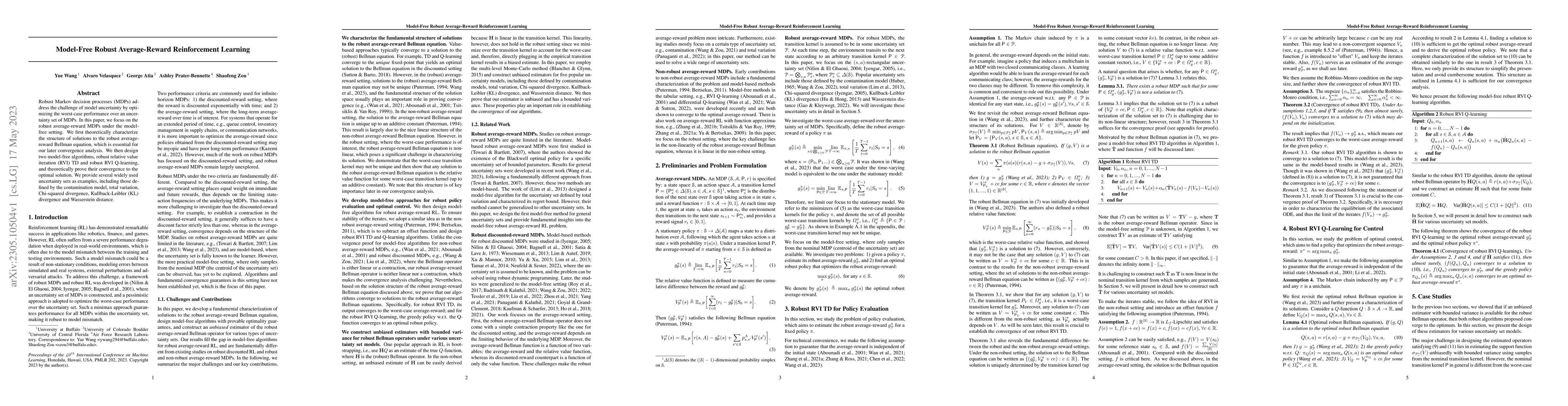 Thumbnail for Model-Free Robust Average-Reward Reinforcement Learning