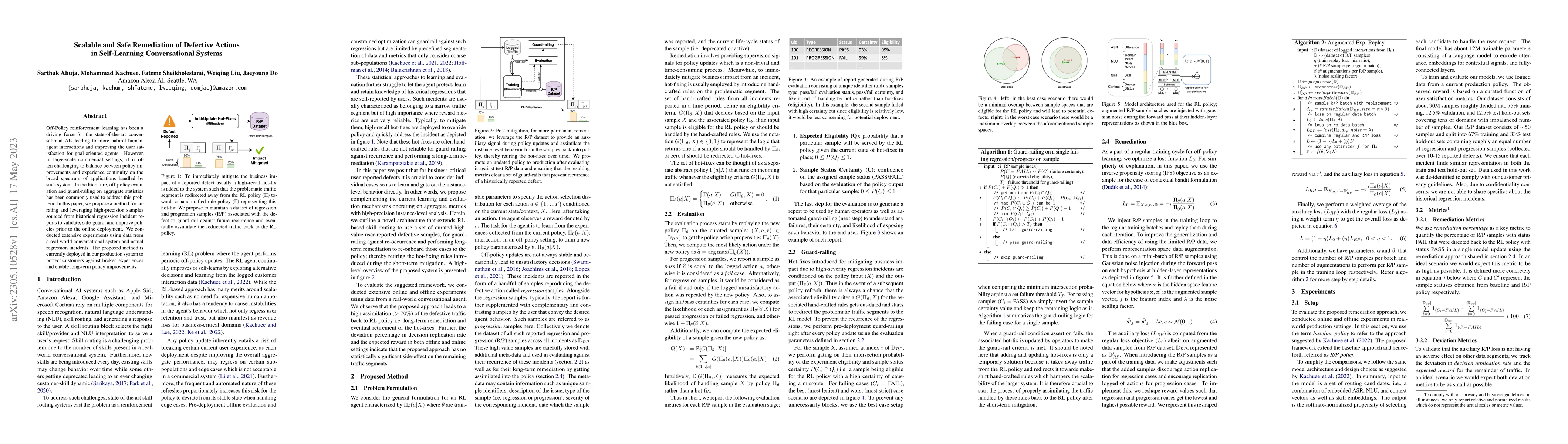 Thumbnail for Scalable and Safe Remediation of Defective Actions in Self-Learning
  Conversational Systems