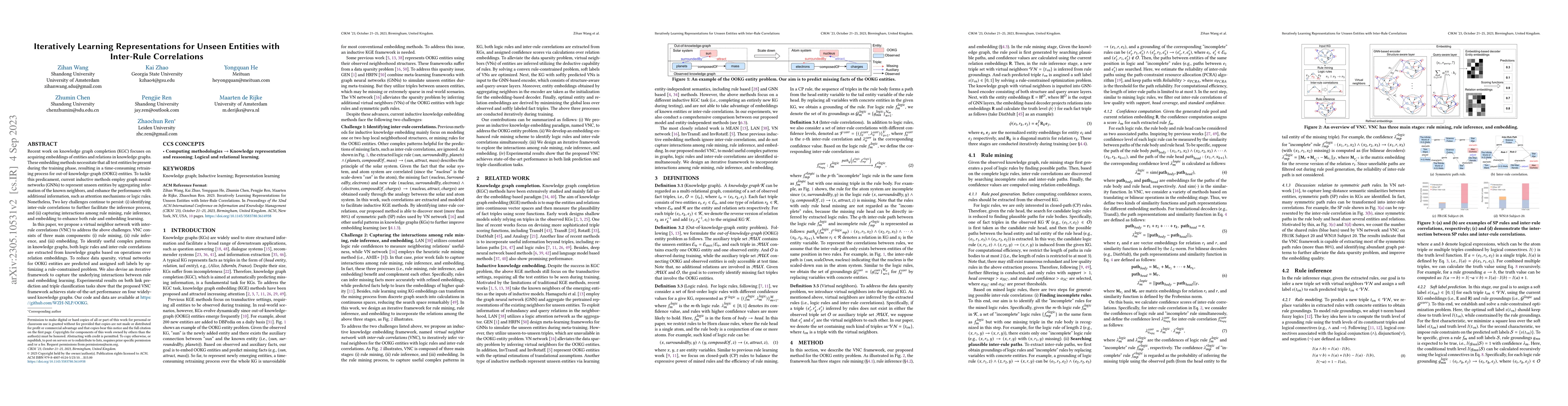 Thumbnail for Iteratively Learning Representations for Unseen Entities with Inter-Rule
  Correlations