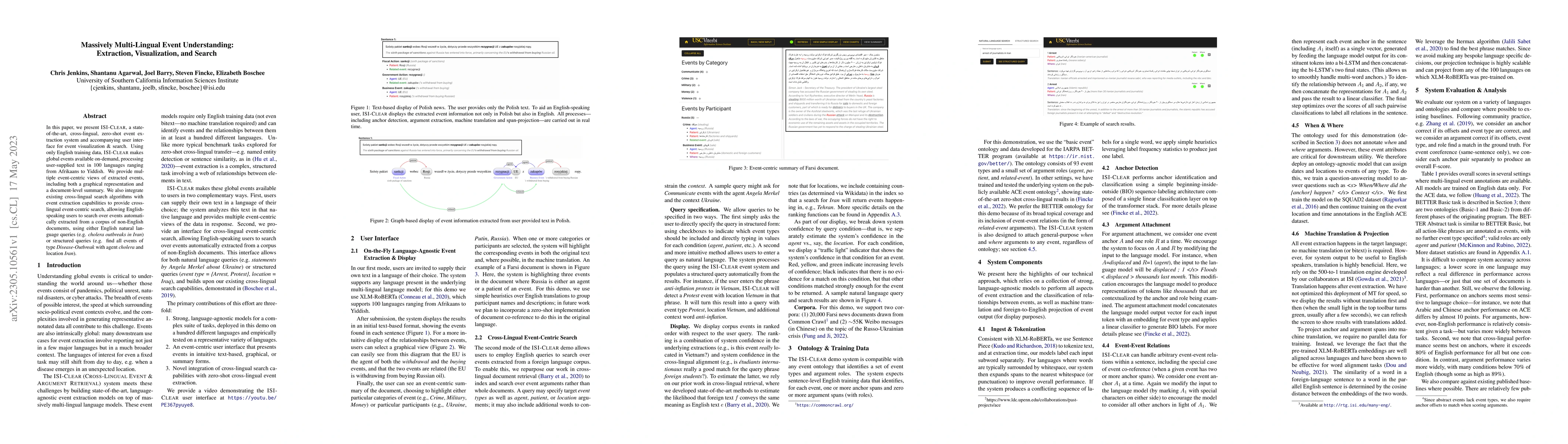 Thumbnail for Massively Multi-Lingual Event Understanding: Extraction, Visualization,
  and Search