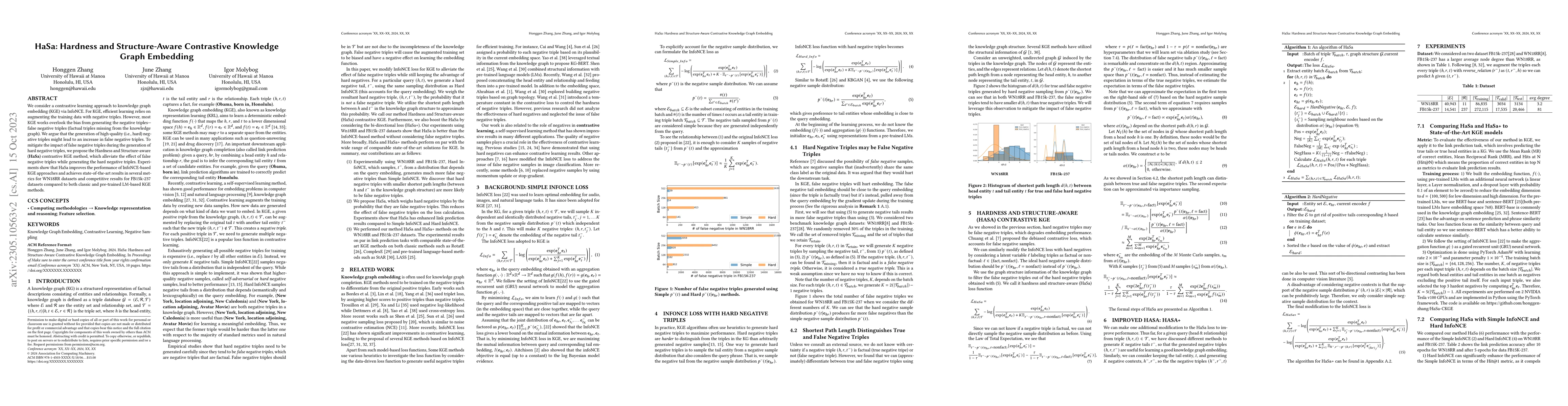 Thumbnail for HaSa: Hardness and Structure-Aware Contrastive Knowledge Graph Embedding