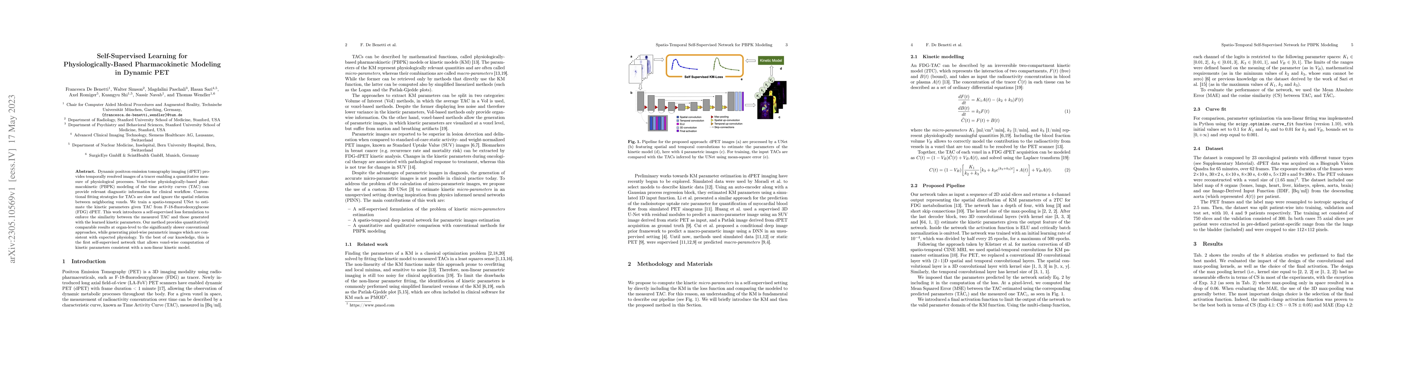 Thumbnail for Self-Supervised Learning for Physiologically-Based Pharmacokinetic
  Modeling in Dynamic PET