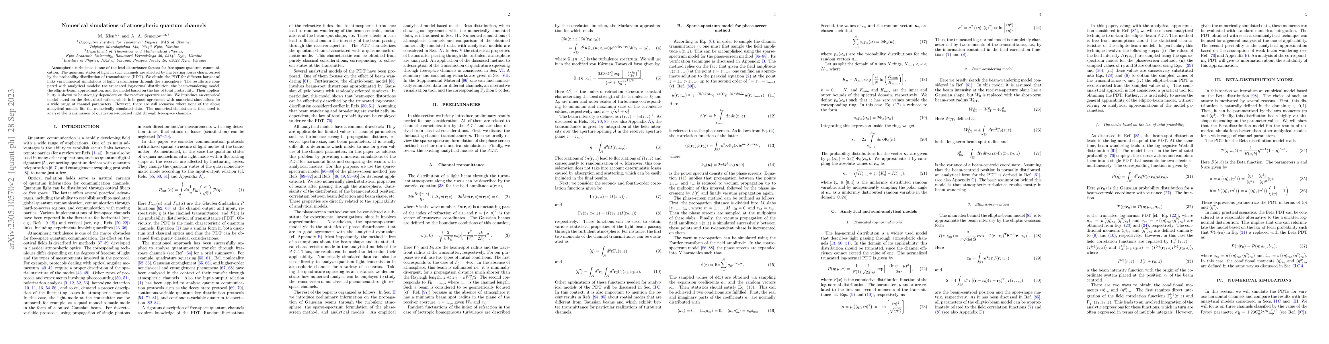 Thumbnail for Numerical simulations of atmospheric quantum channels