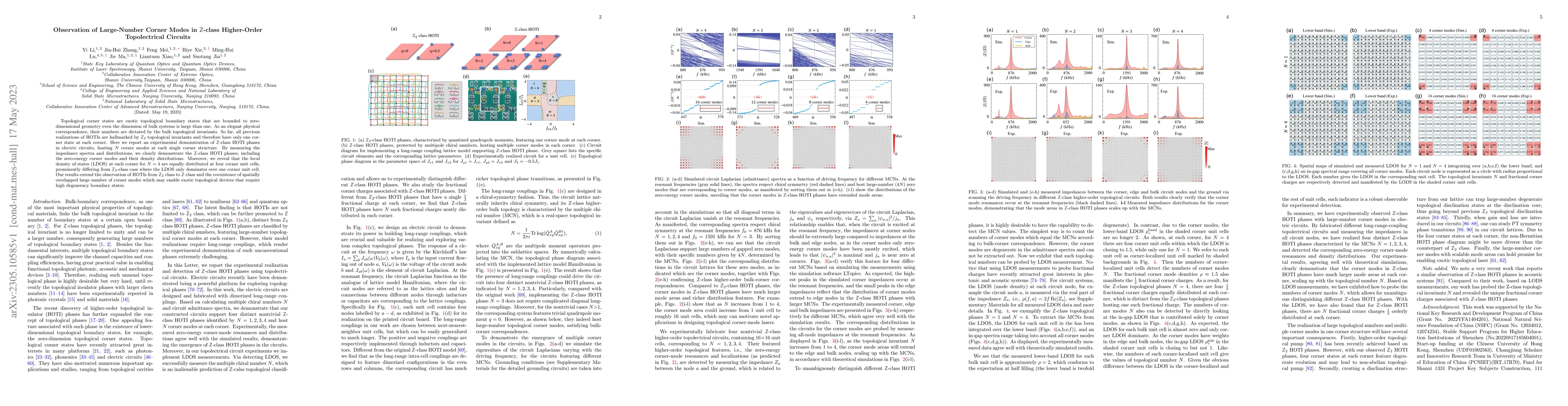 Thumbnail for Observation of Large-Number Corner Modes in $\mathbb{Z}$-class
  Higher-Order Topolectrical Circuits