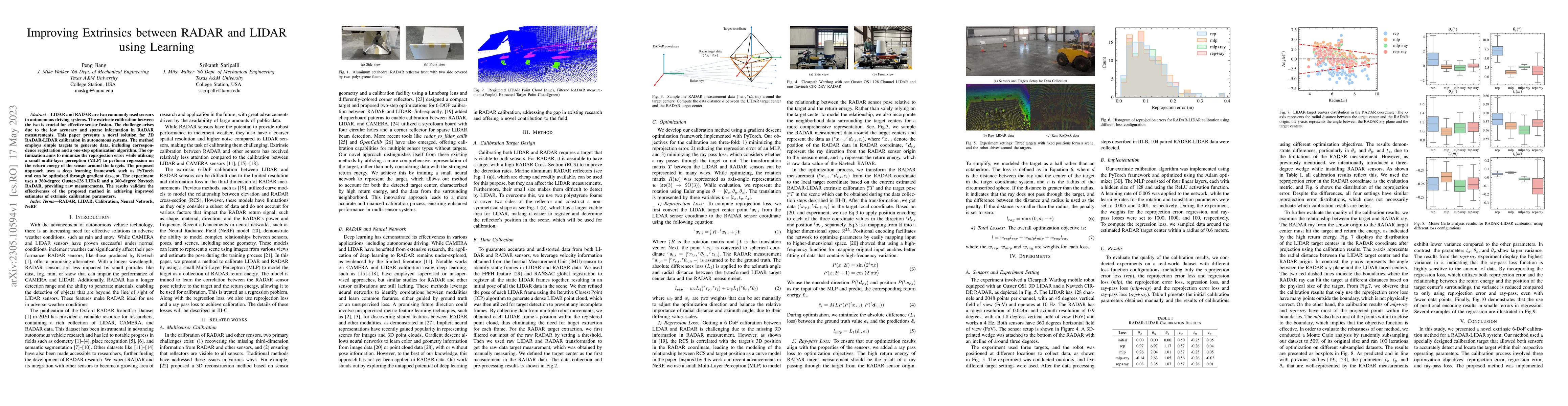Thumbnail for Improving Extrinsics between RADAR and LIDAR using Learning