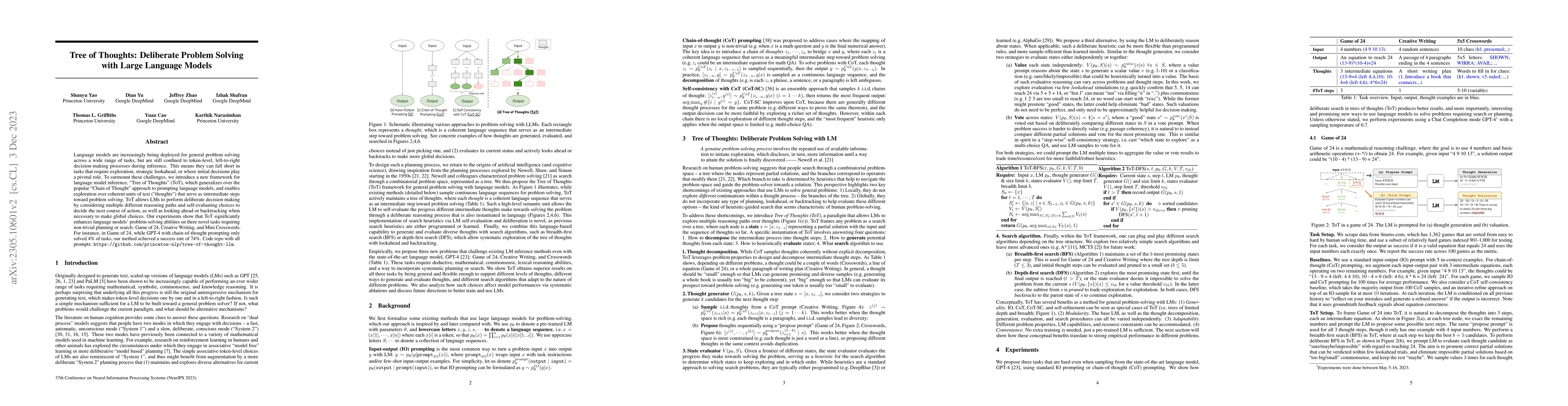 Thumbnail for Tree of Thoughts: Deliberate Problem Solving with Large Language Models