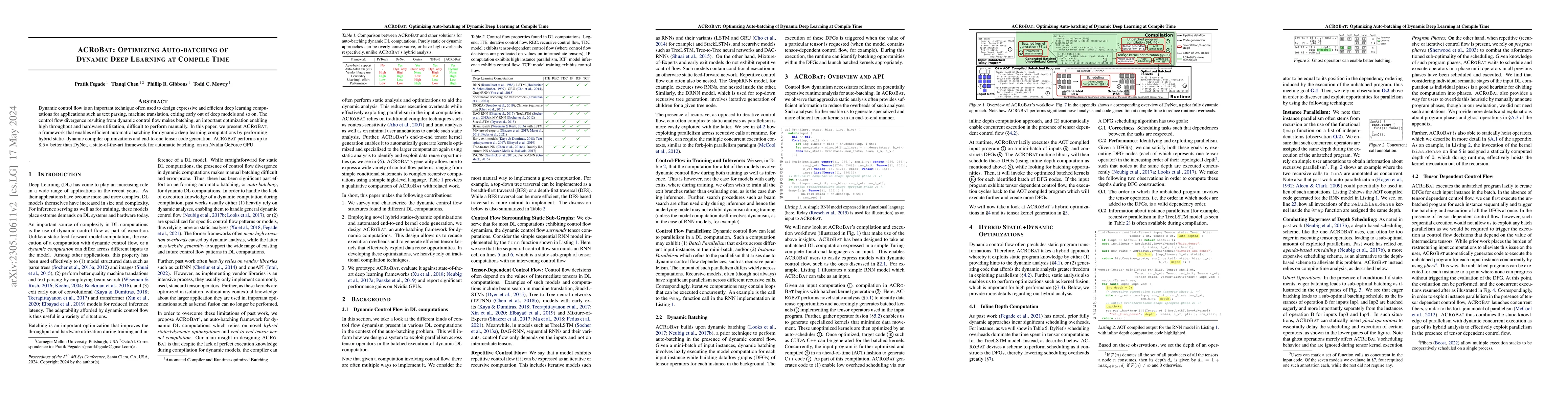 Thumbnail for ACRoBat: Optimizing Auto-batching of Dynamic Deep Learning at Compile
  Time