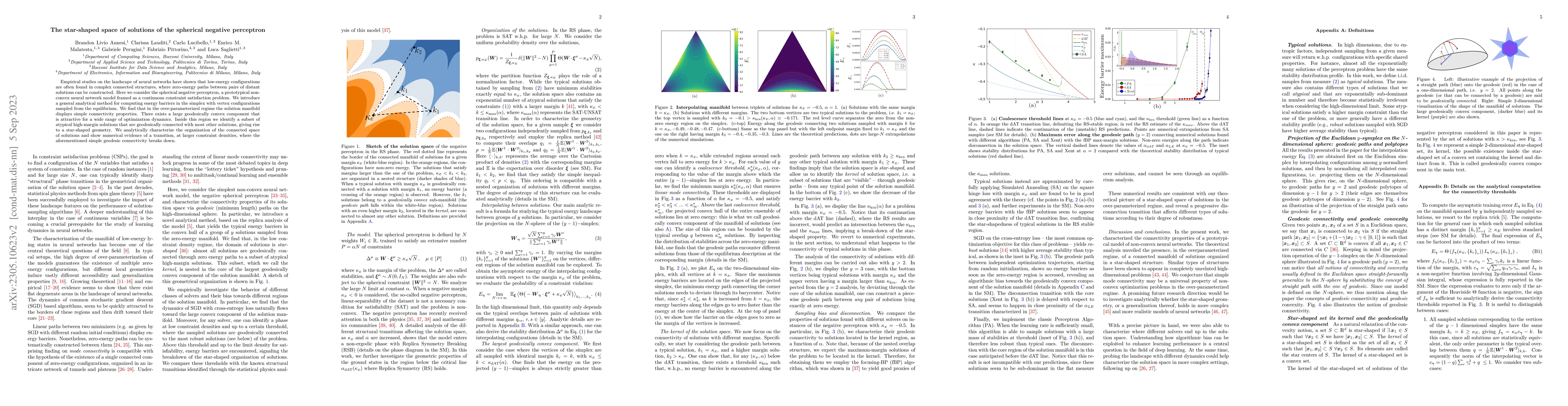 Thumbnail for The star-shaped space of solutions of the spherical negative perceptron