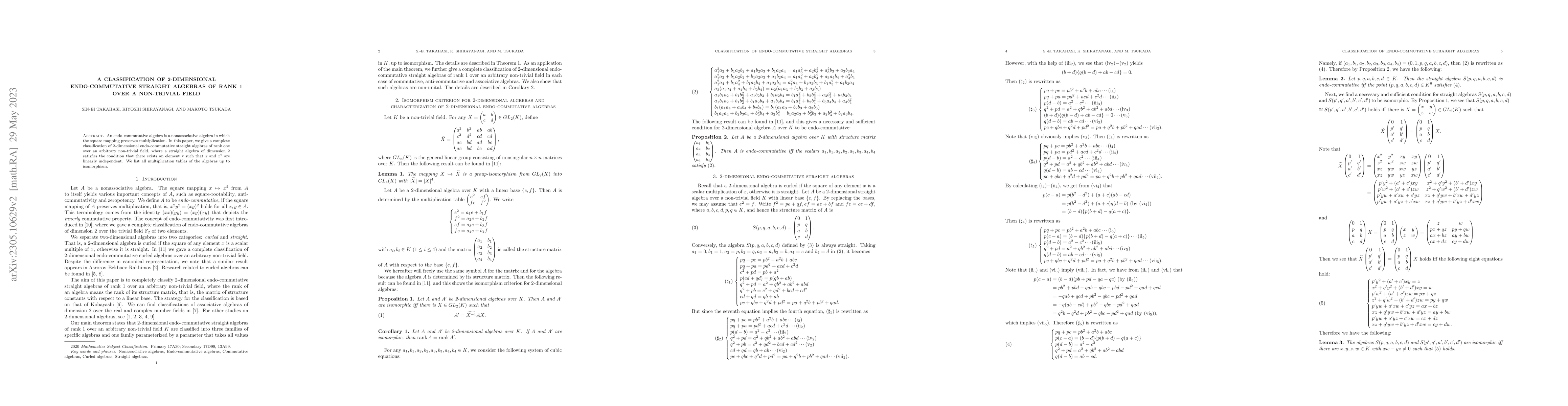 Thumbnail for A classification of 2-dimensional endo-commutative straight algebras of
  rank 1 over a non-trivial field