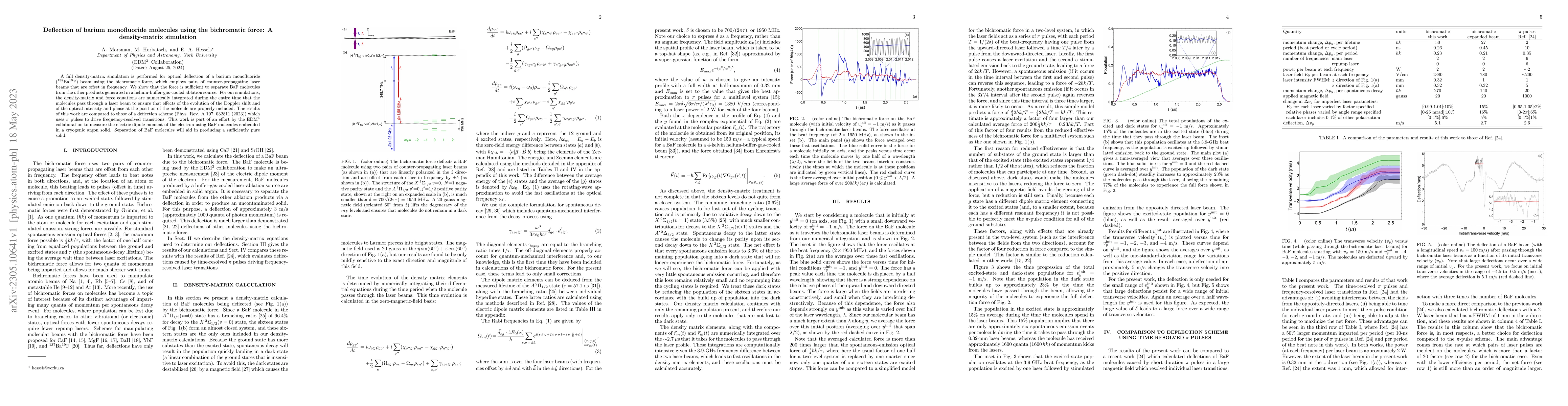 Thumbnail for Deflection of barium monofluoride molecules using the bichromatic force:
  A density-matrix simulation