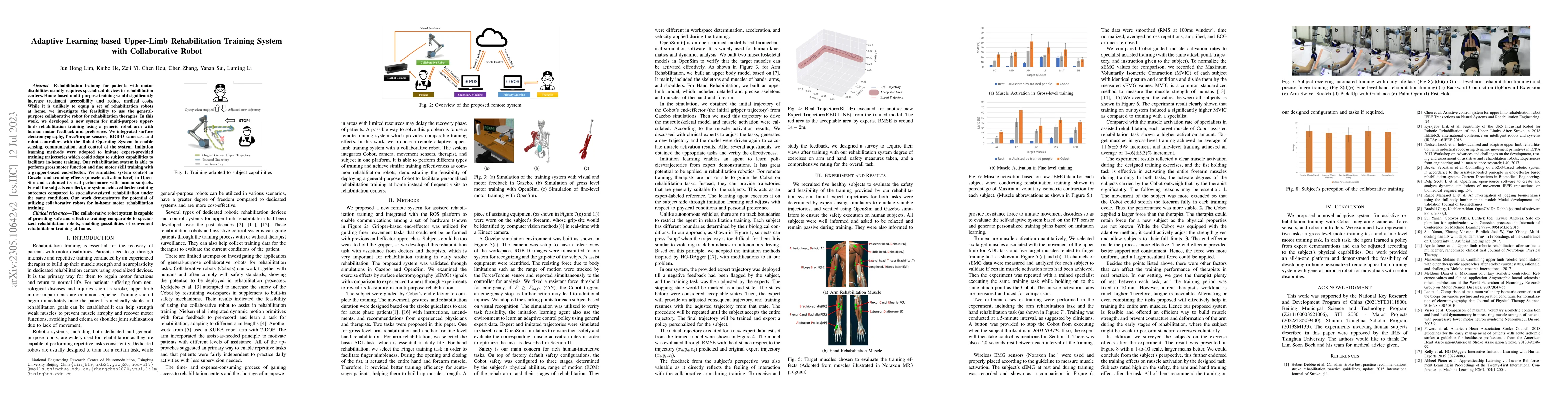 Thumbnail for Adaptive Learning based Upper-Limb Rehabilitation Training System with
  Collaborative Robot