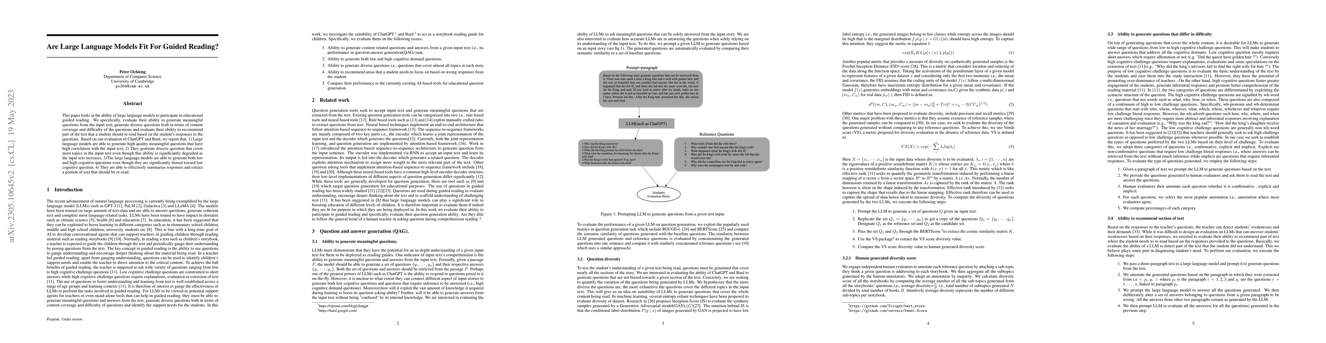 Thumbnail for Are Large Language Models Fit For Guided Reading?