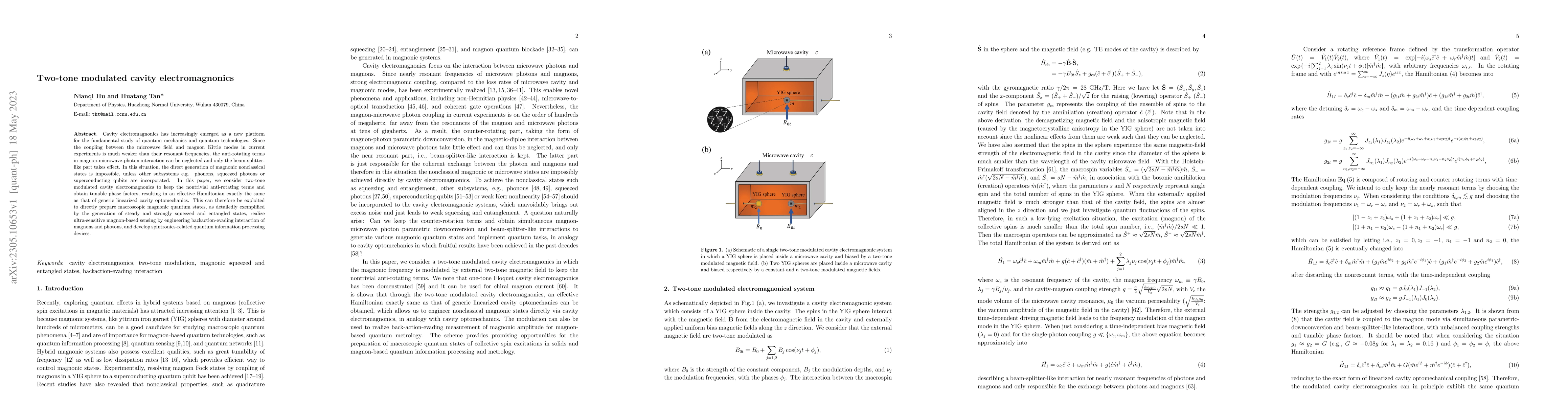 Thumbnail for Two-tone modulated cavity electromagnonics