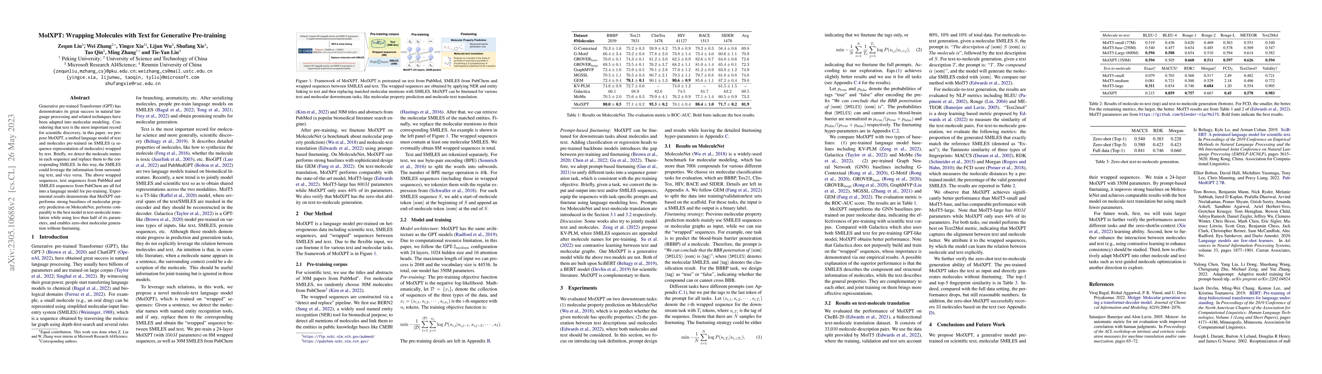 Thumbnail for MolXPT: Wrapping Molecules with Text for Generative Pre-training