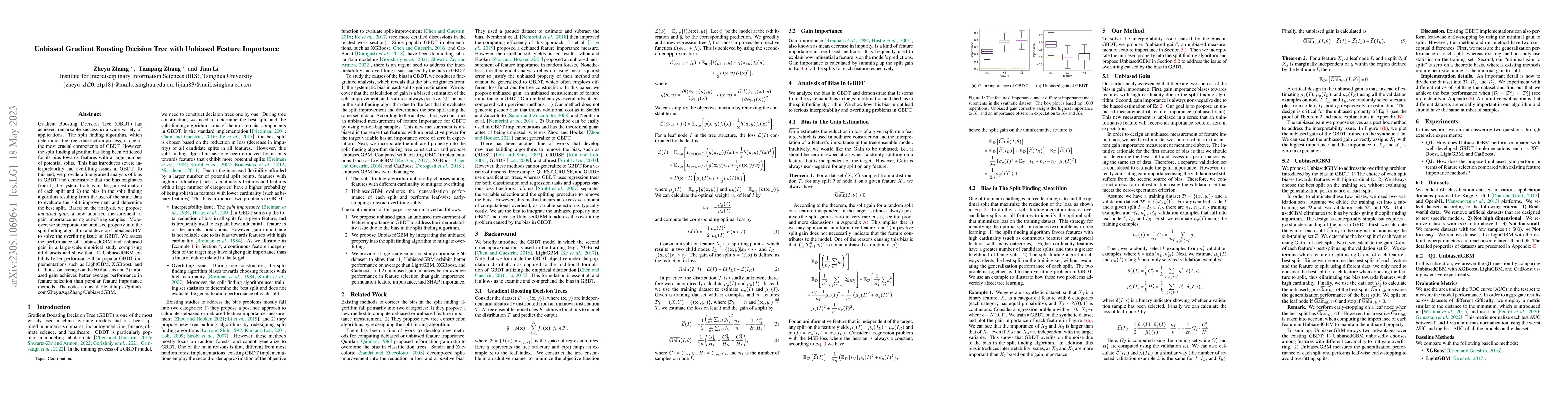 Thumbnail for Unbiased Gradient Boosting Decision Tree with Unbiased Feature
  Importance