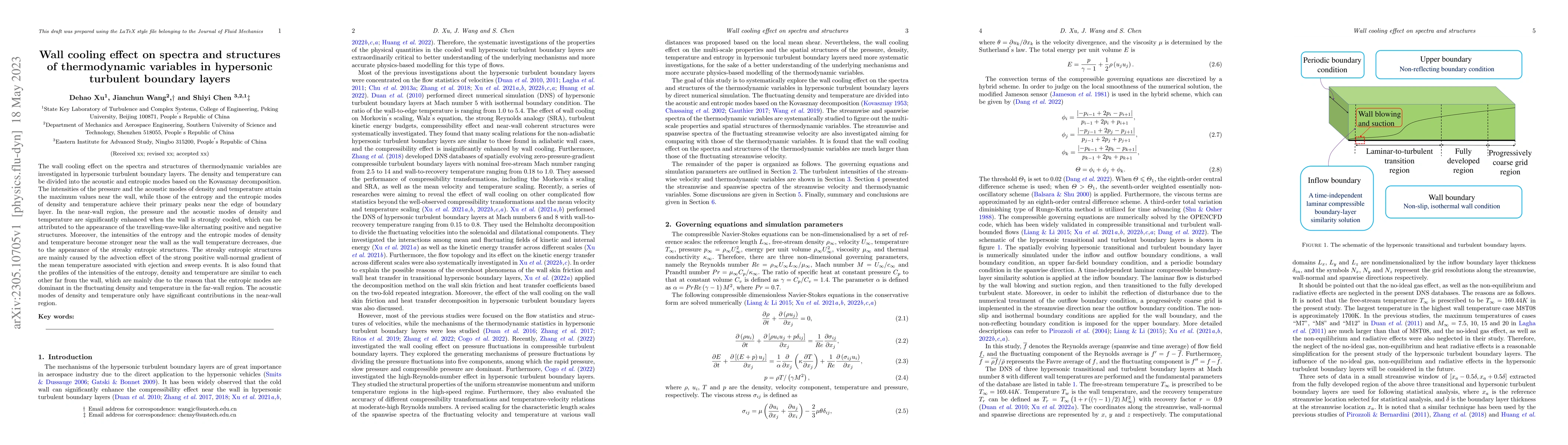 Thumbnail for Wall cooling effect on spectra and structures of thermodynamic variables
  in hypersonic turbulent boundary layers