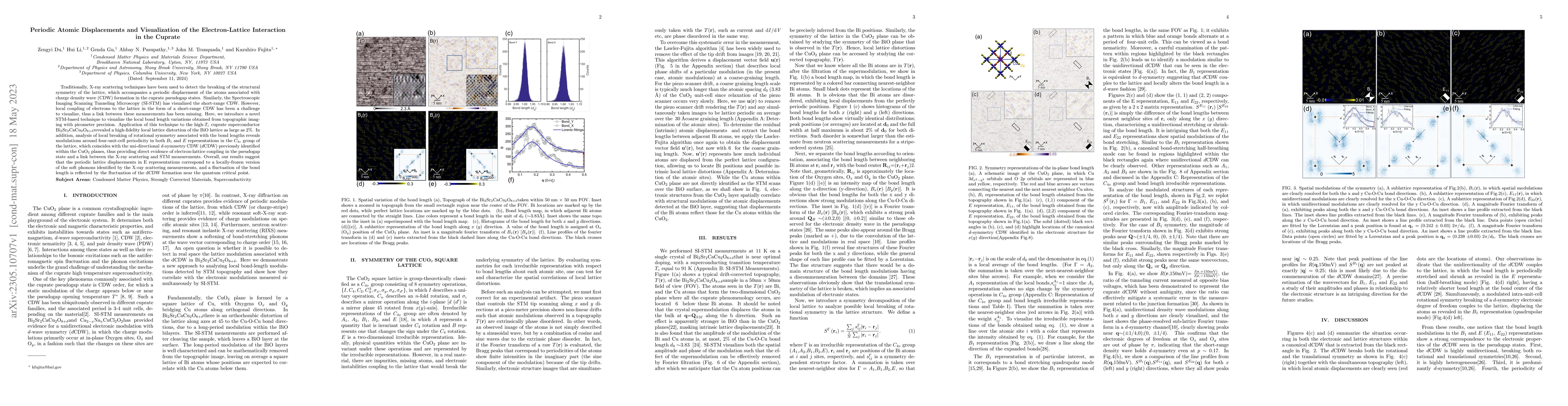 Thumbnail for Periodic Atomic Displacements and Visualization of the Electron-Lattice
  Interaction in the Cuprate