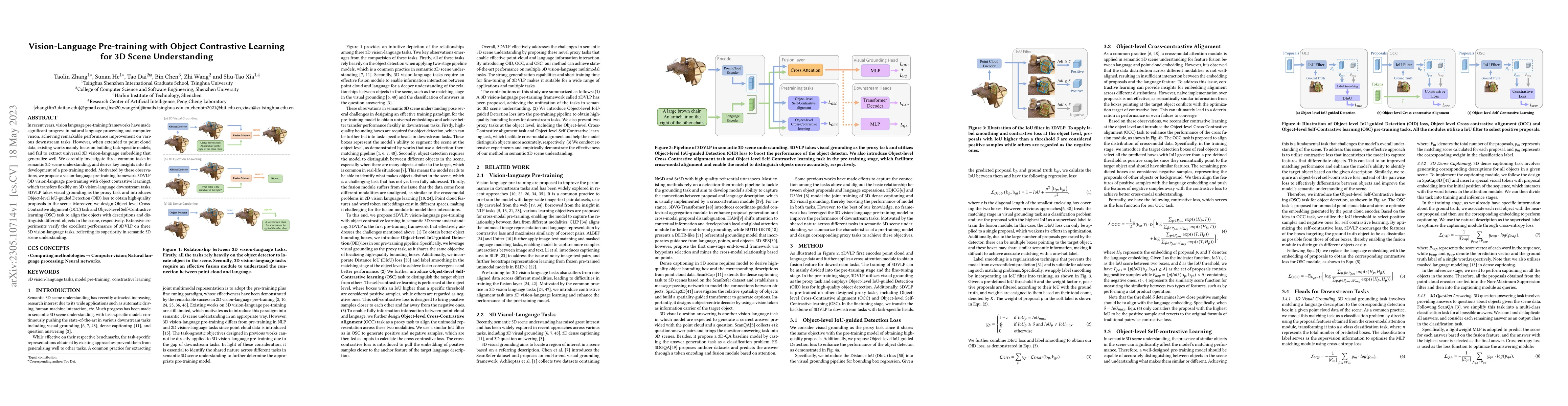Thumbnail for Vision-Language Pre-training with Object Contrastive Learning for 3D
  Scene Understanding