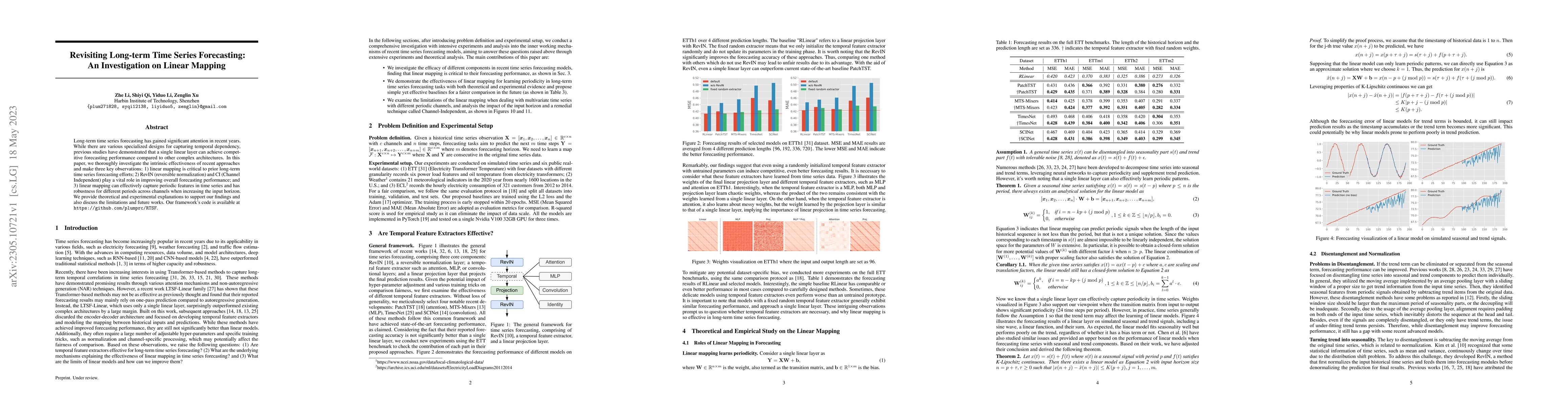 Thumbnail for Revisiting Long-term Time Series Forecasting: An Investigation on Linear
  Mapping