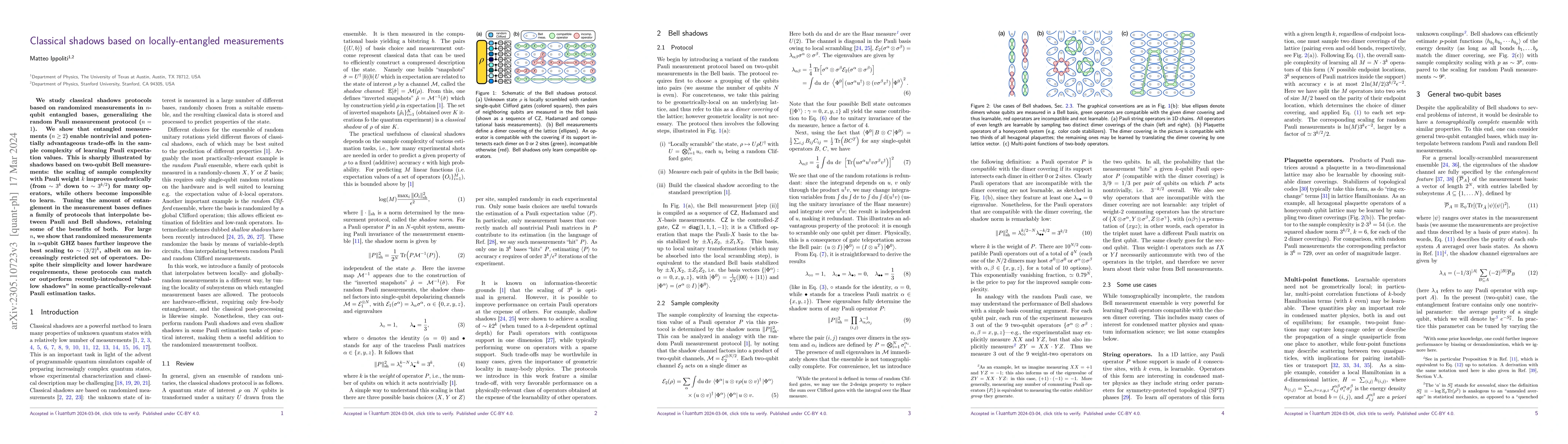 Thumbnail for Classical shadows based on locally-entangled measurements