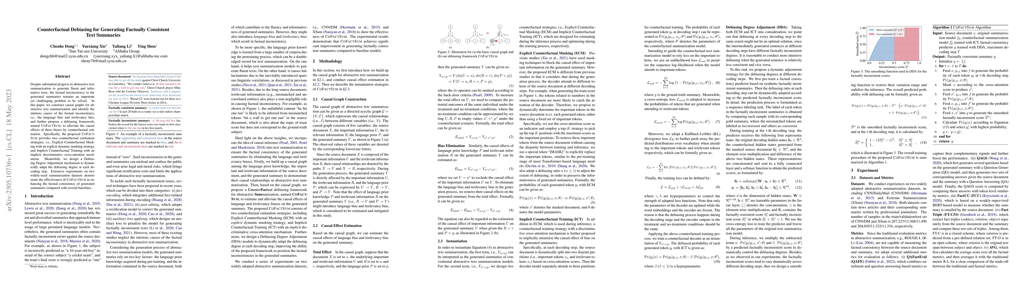 Thumbnail for Counterfactual Debiasing for Generating Factually Consistent Text
  Summaries