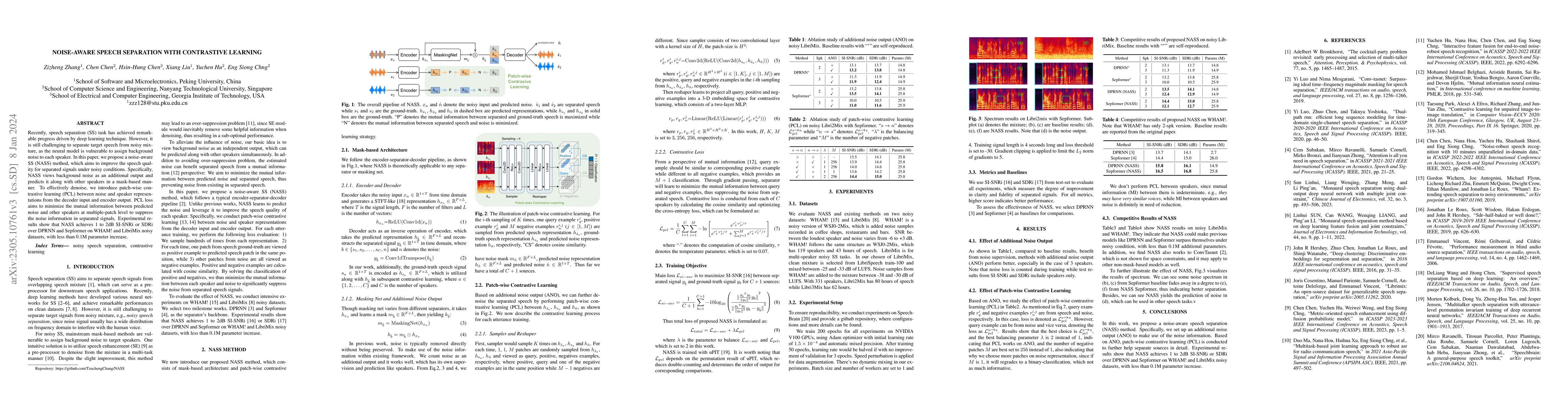 Thumbnail for Noise-Aware Speech Separation with Contrastive Learning