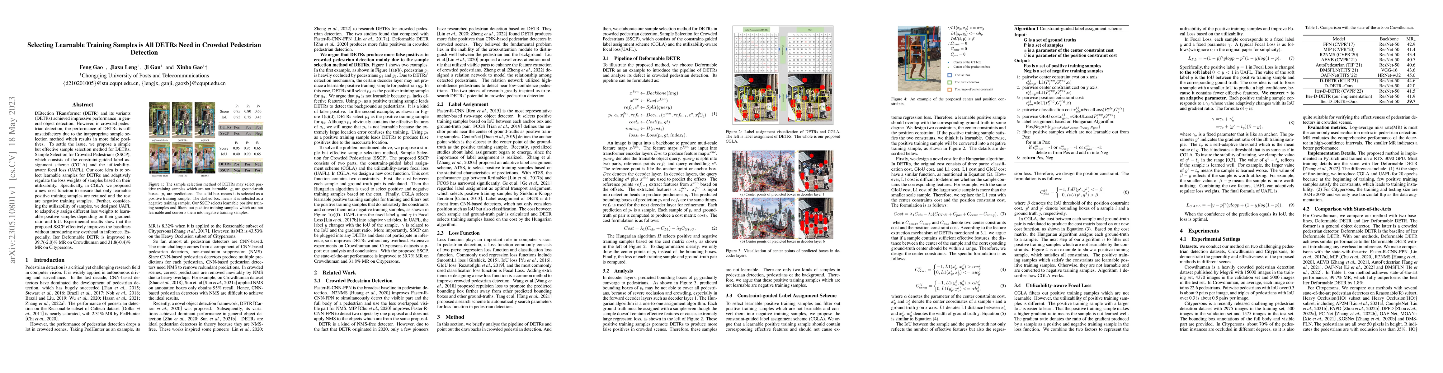 Thumbnail for Selecting Learnable Training Samples is All DETRs Need in Crowded
  Pedestrian Detection