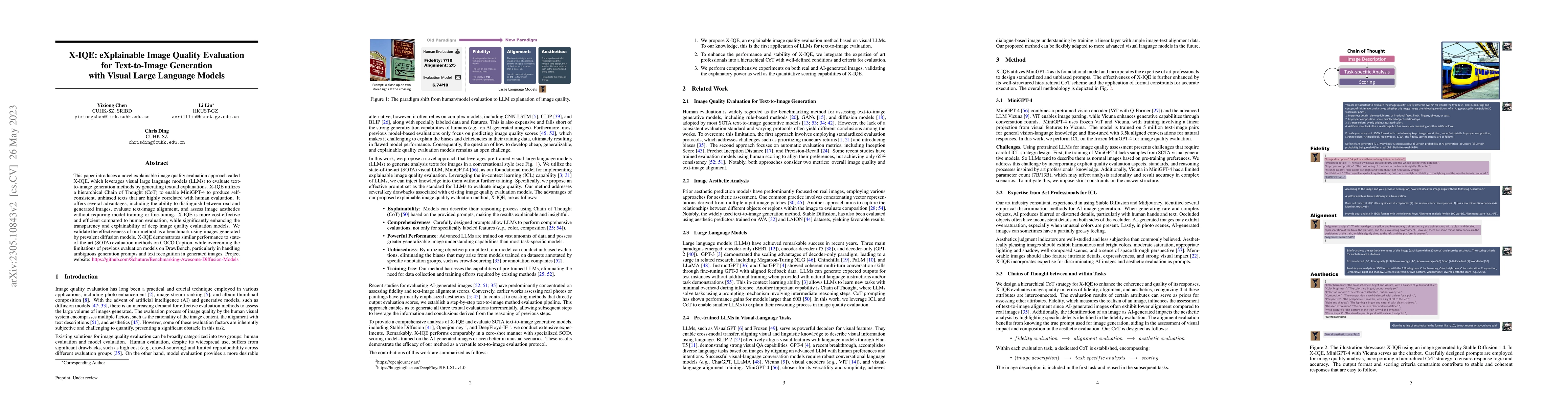 Thumbnail for X-IQE: eXplainable Image Quality Evaluation for Text-to-Image Generation
  with Visual Large Language Models