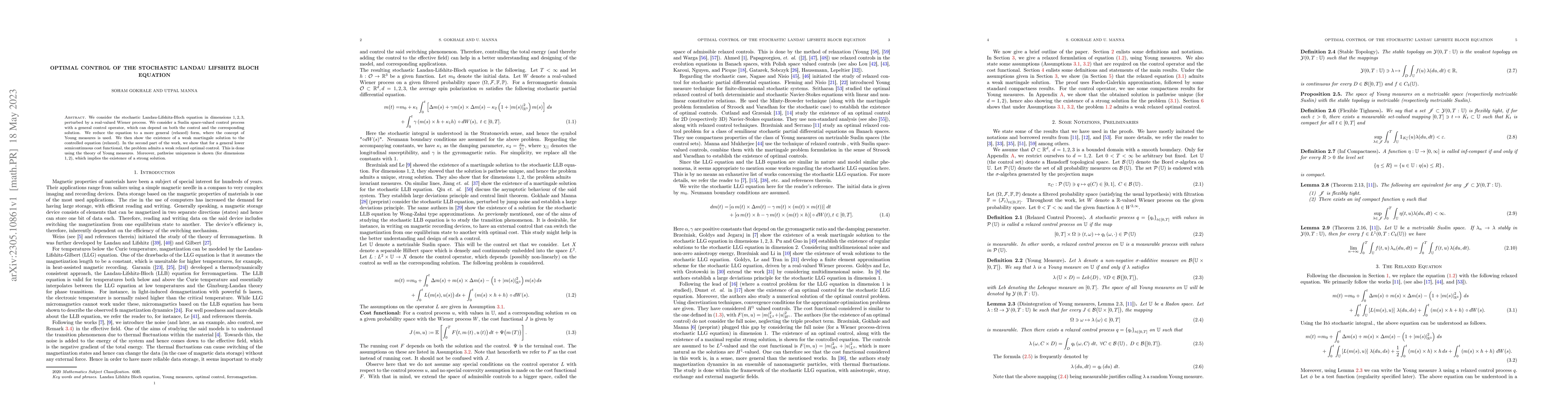 Thumbnail for Optimal control of the stochastic Landau-Lifshitz-Bloch equation