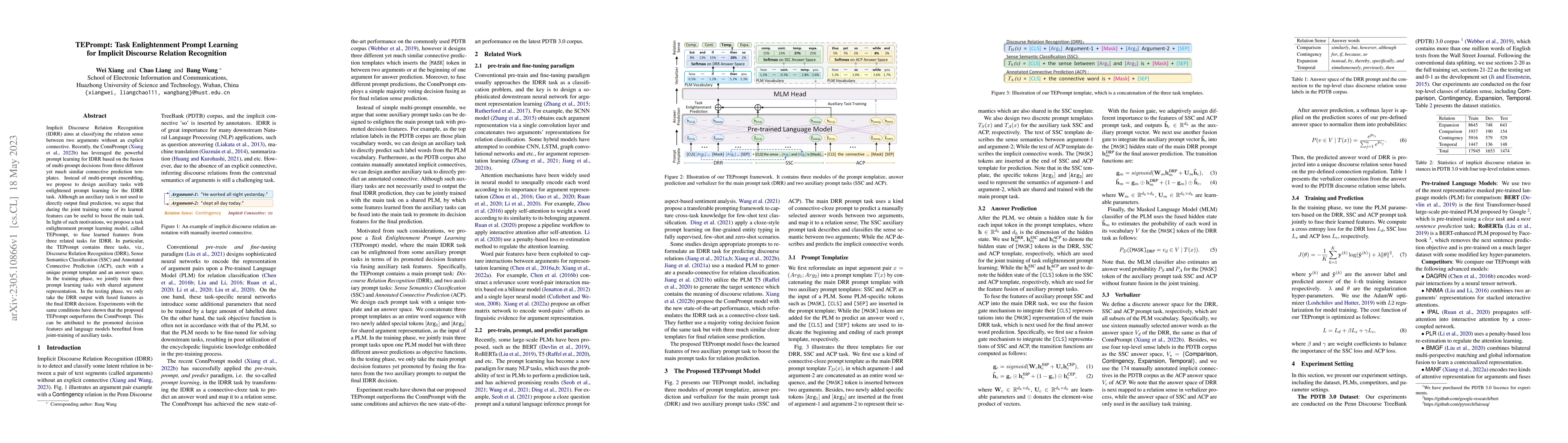 Thumbnail for TEPrompt: Task Enlightenment Prompt Learning for Implicit Discourse
  Relation Recognition