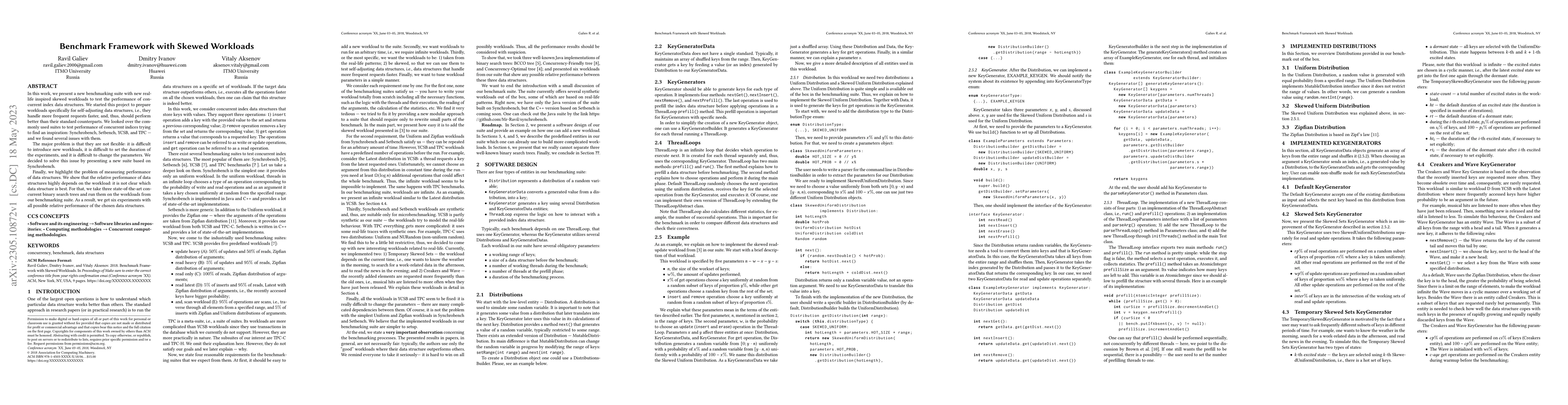 Thumbnail for Benchmark Framework with Skewed Workloads