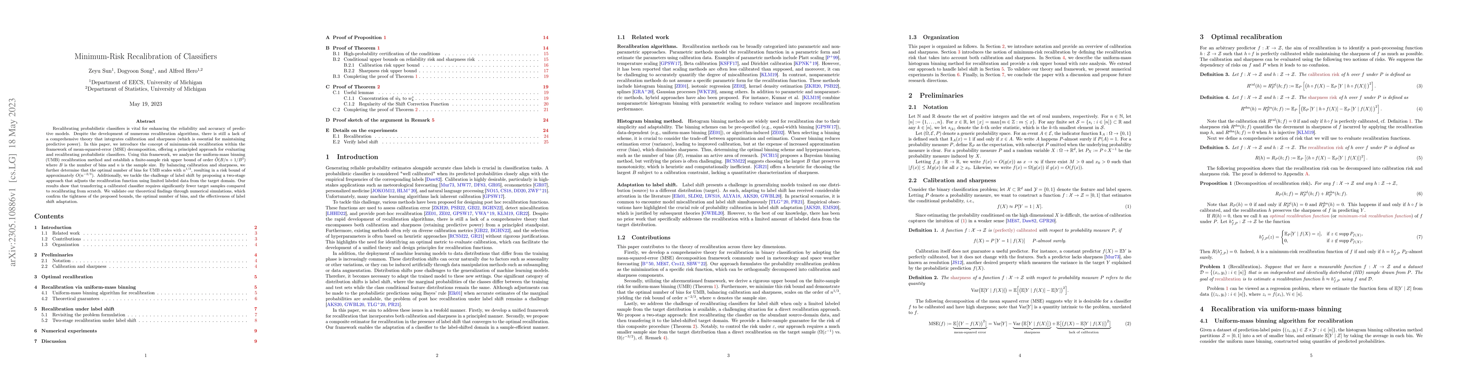 Thumbnail for Minimum-Risk Recalibration of Classifiers